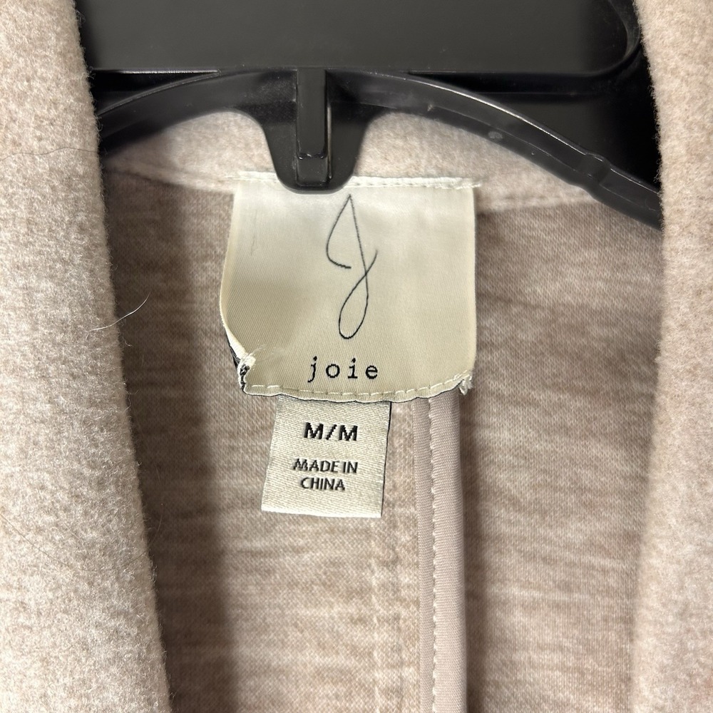 Joie Women Duster Cardigan Long Vest Open Front Sleeveless Large Tan Soft EUC - Picture 3 of 9